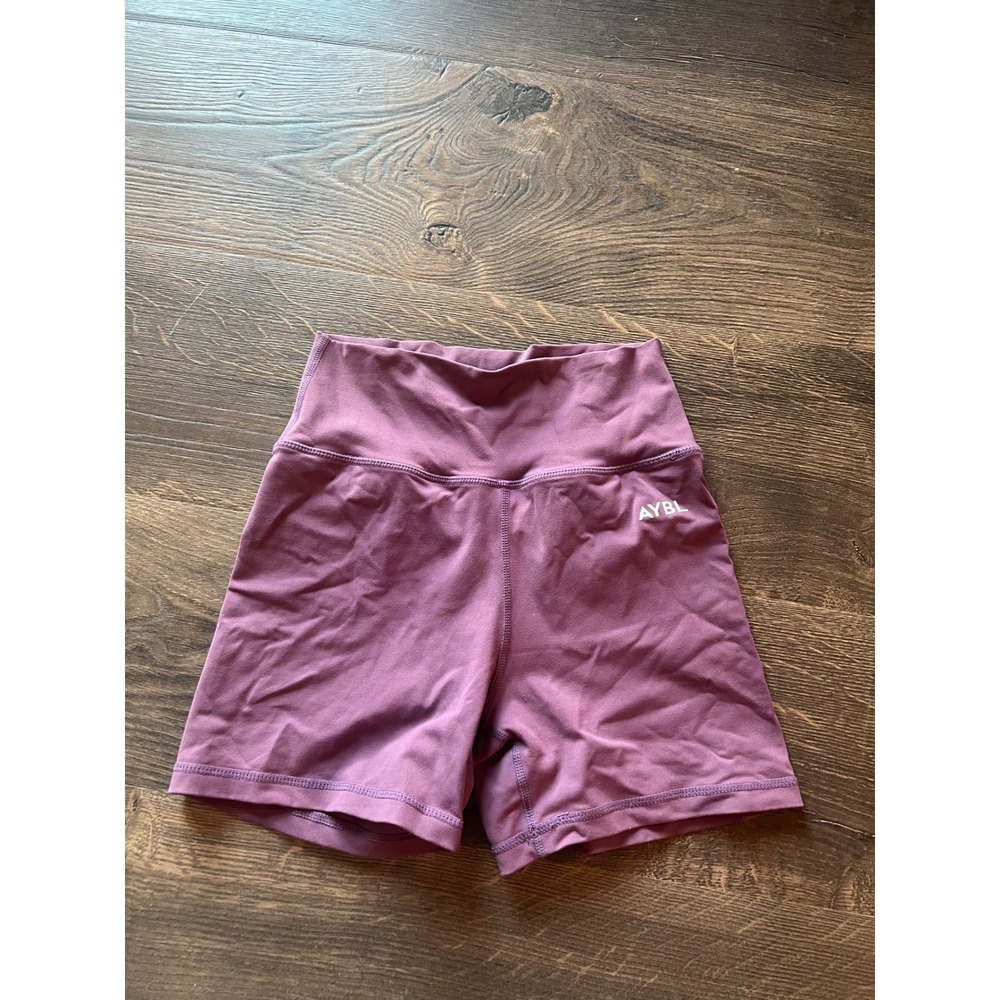 AYBL Womens High Waisted Training Shorts Purple Size XS Gym Workout Athletic